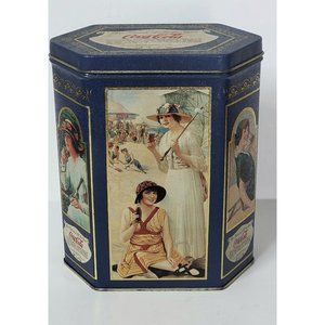 1993 6 Sided Coca-Cola "The Drink Of All The Year" Blue Collector Tin